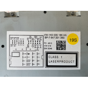 1K0035186AA AUTORADIO VOLKSWAGEN Golf 6 Berlina 1K0035186AA (08>12) DISPLAY CON SEGNO 