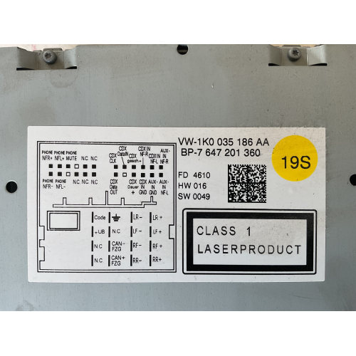 1K0035186AA AUTORADIO VOLKSWAGEN Golf 6 Berlina 1K0035186AA (08>12) DISPLAY CON SEGNO 