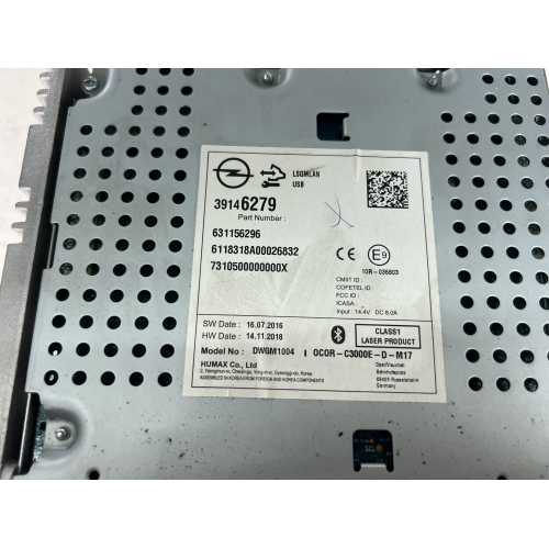 39146279 RADIO AUTORADIO OPEL CORSA E 1.2 1200 BENZINA B12XER 631156296 DA0126200/14