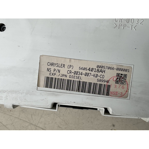 56054018AH QUADRO STRUMENTI VEGLIA CONTACHILOMETRI KM JEEP GRAND CHEROKEE 3.0 D 160KW AUT 5P (2008) CR-0034-007-K0-CO 00057066-000001