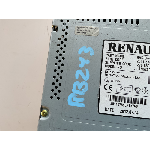 281157850R RADIO SISTEMA NAVIGAZIONE DACIA LODGY (JS) DACIA Lodgy 1.6 B 83CV 61KW 2015 K7M 812