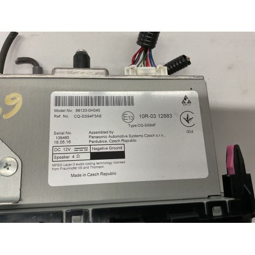 86120-0H040 AUTORADIO CITROEN C1 1.0 B 51KW 5M 5P (2015) RICAMBIO USATO ( NON FORNIAMO CODICE AUTORADIO , SOLO NUMERO TELAIO VEICOLO ) CQ-SS94F3AE 