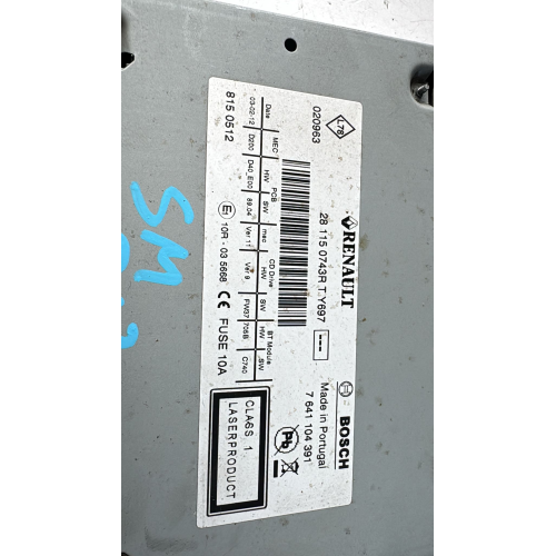 281150743RT RADIO Autoradio CD RENAULT Megane III Grandtour (KZ) 1.5 dCi Diesel 110CV 81kW K9K 846 anno 2012 K9K R8 Y6976 7641104391