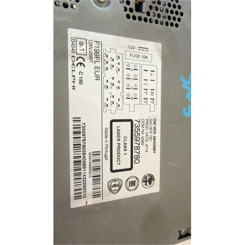 7355978780 RADIO AUTORADIO RADIO FIAT Punto III (199)  NO CODE SOLO TELAIO VEICOLO 