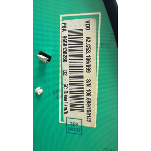 9658138280 A2C53106699 QUADRO STRUMENTI CONTACHILOMETRI PER PEUGEOT 407 SW 1.6 D 80KW 2007